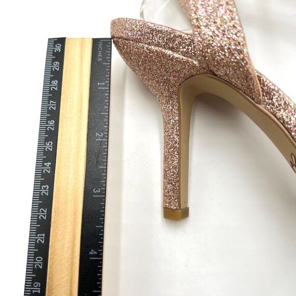 Jewel Badgley Mischka Size‎ 7 Ojai Pink Silver Jeweled Dress Sandals Heels Shoes - Picture 14 of 15